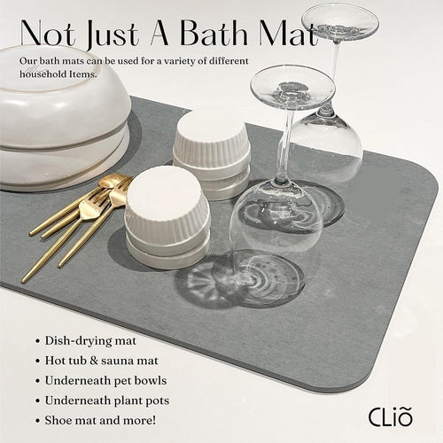Stone Bath Mat / Double Sided Non Slip Fast Drying Mat